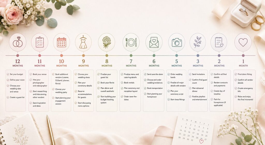 12-Month Wedding Planning Timeline